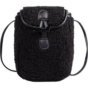 Black Shearling Shoulder Bag